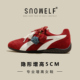 百搭内增高运动真皮女鞋 红色鞋 春季 松果鞋 子厚底德训鞋 女2026新款