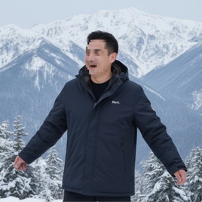 加绒加厚中老年夹克男冬季爸爸装爷爷保暖宽松外套中年男防风上衣