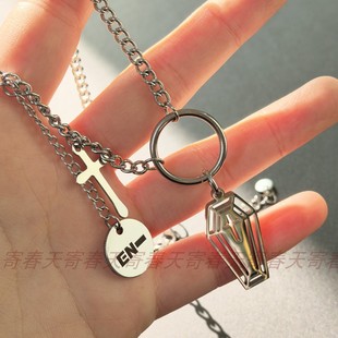 enhypen原创周边项链不锈钢暗黑挂件李羲承沈载伦朴成训颈链