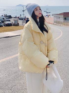 新增买家秀+现货 短款牛角扣奶黄色羽绒服8313 P255 控378