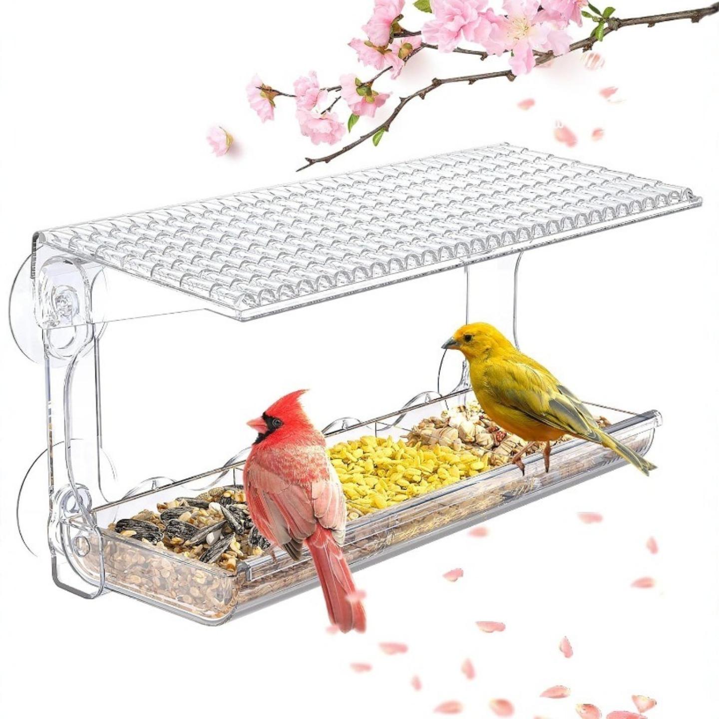窗台喂鸟器布施宠物鸟笼户外窗式