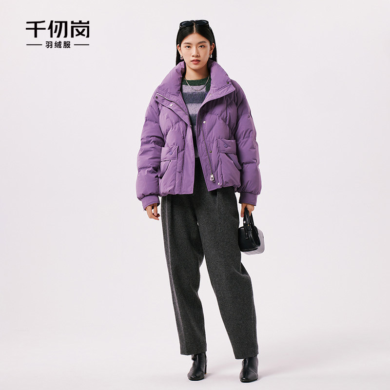 千仞岗短款羽绒服女立领简约