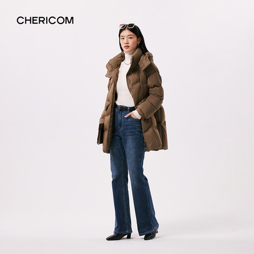 千仞岗中长款羽绒服女士连帽保暖