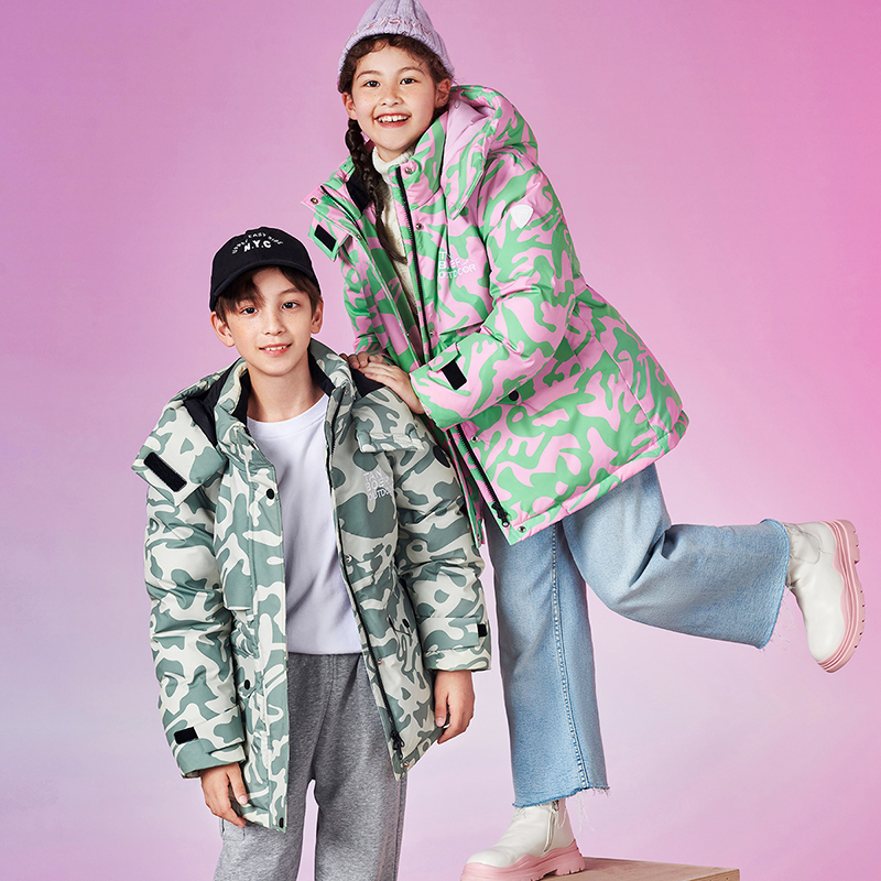 坦博尔中长款儿童羽绒服男女童新款加厚时尚派克服男女款TC331503