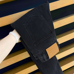 百搭 休闲 简约 舒适 黑灰色九分牛仔裤 弹力小脚9分牛仔裤 男士