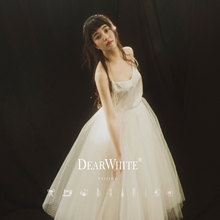 亲爱的白《半夏风》轻婚纱森系新娘女芭蕾吊带旅拍出门半裙蓬蓬裙