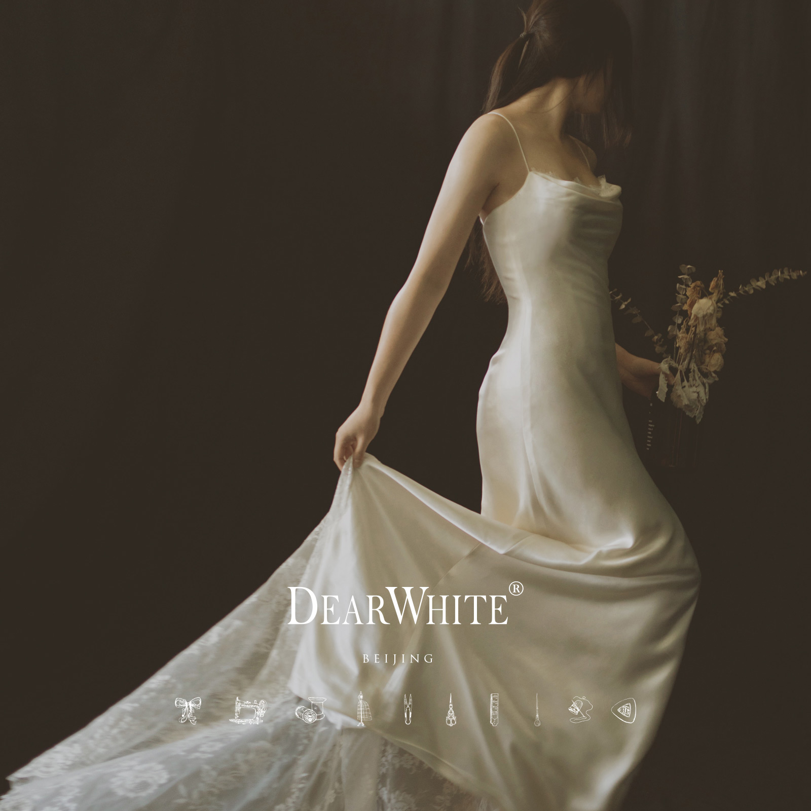 DearWhite, genuine wedding dress for bride, T-shirt, 