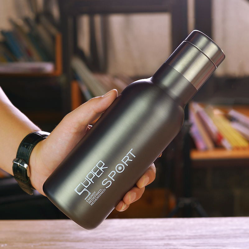 绿珠ins风高颜值时尚保温杯男女真空不锈钢水杯学生户外运动随行