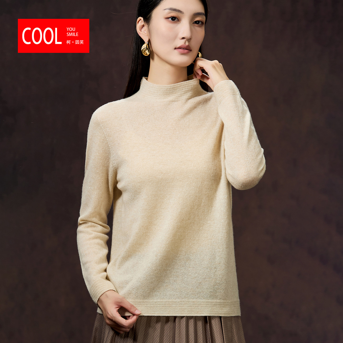 2025秋冬新款100%纯山羊绒衫女半高领打底衫紧修身套头毛衣,女装/女士精品,羊绒衫,淘宝优惠券,粉丝福利购,淘宝优惠卷