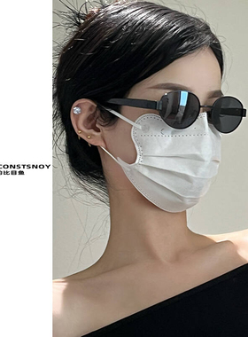 2025复古时尚金属框椭圆形墨镜男女春夏季百搭出游高级感太阳眼镜