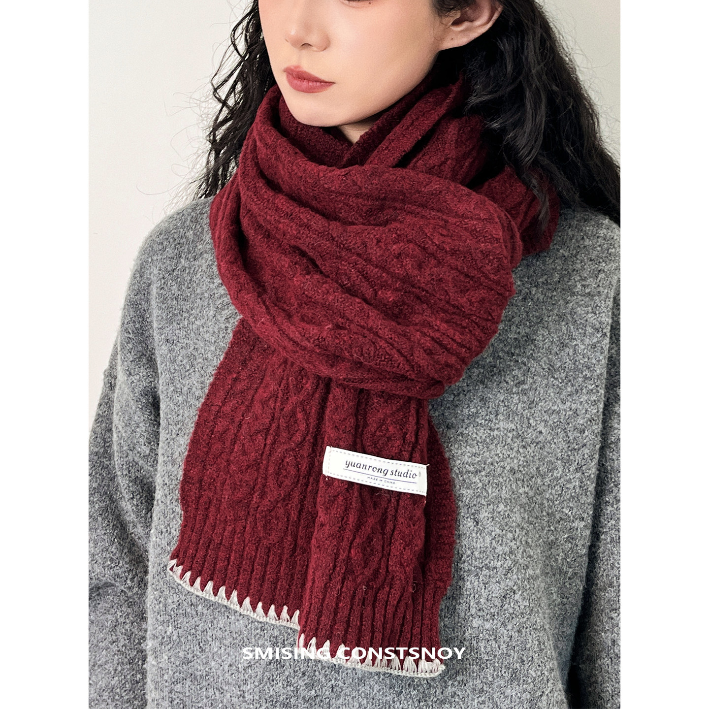 韩系氛围感复古锁边纯色针织围巾女秋冬季新款保暖防寒百搭围脖潮,服饰配件/皮带/帽子/围巾,围巾/丝巾/披肩,淘宝优惠券,粉丝福利购,淘宝优惠卷