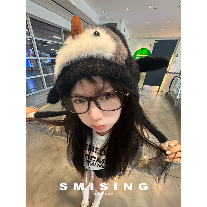 雷锋帽逛街甜美可爱男女通用秋冬