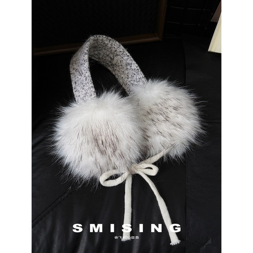 2025新款韩系高级感毛绒绒绑带耳罩女秋冬滑雪保暖防寒防冻耳捂子