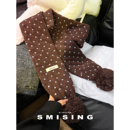 韩系小众设计感波点双层软糯围巾女秋冬季 大毛球百搭保暖防寒围脖