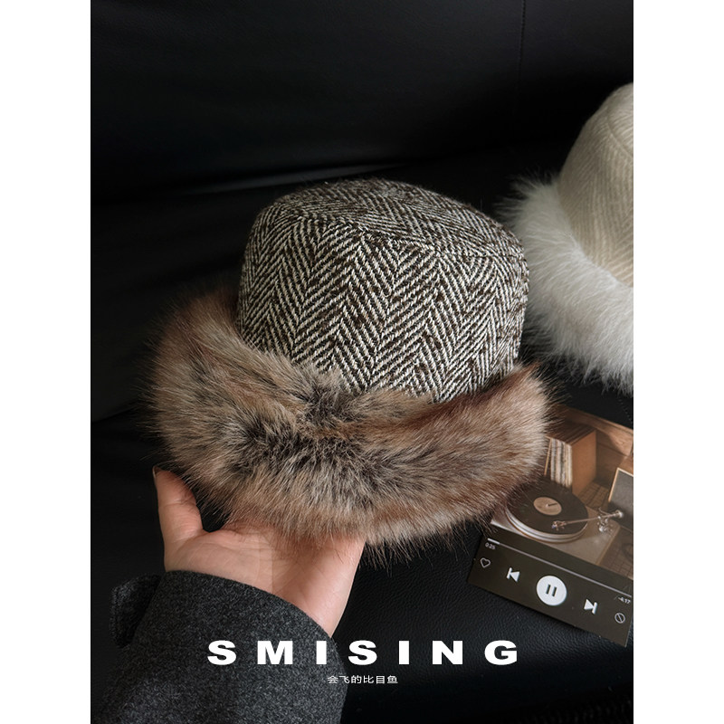 韩系时尚复古仿皮草拼接毛毛马术帽女秋冬季新款保暖百搭平顶帽子,服饰配件/皮带/帽子/围巾,帽子,淘宝优惠券,粉丝福利购,淘宝优惠卷