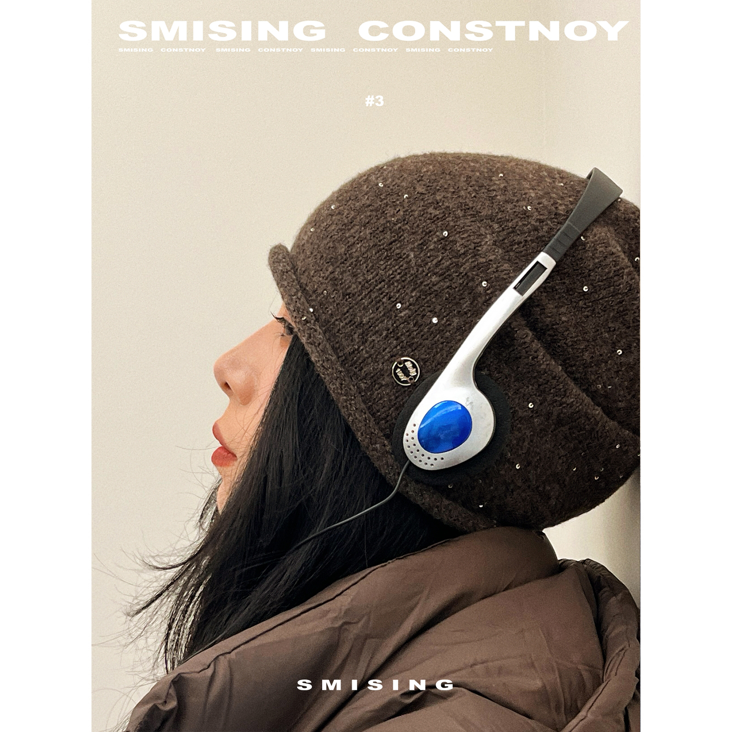 针织堆堆帽女秋冬护耳大头围