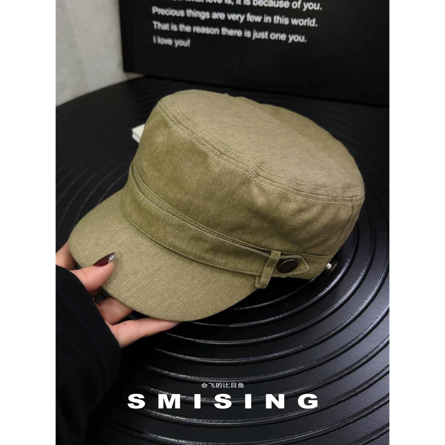 2026新款美式复古纽扣豆绿色平顶帽子女春秋季时尚简约百搭鸭舌帽,服饰配件/皮带/帽子/围巾,帽子,淘宝优惠券,粉丝福利购,淘宝优惠卷