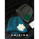 新款 钩织雪花毛线针织帽子女秋冬季 百搭显脸小包头帽 时尚 韩系新款