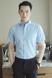 夏季男士纯色商务衬衫短袖工作服职业工装衬衣男免烫1301-D80-P28，男装衬衫，星座1301
