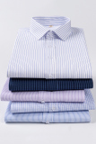 商务衬衫男士短袖夏季工作服时尚条纹职业工装衬衣1301-D82-P28，男装衬衫，星座1301