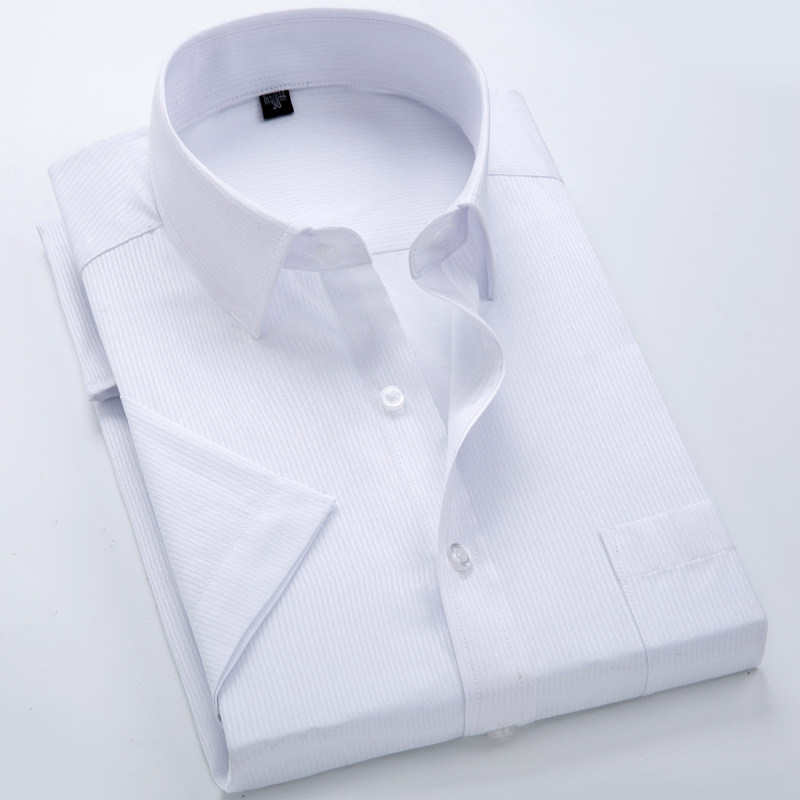 商务衬衫男士短袖夏季工作服时尚条纹职业工装衬衣1301-D82-P28图片