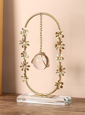 轻奢高档花环水晶球摆件客厅桌面装饰品高级感小众礼物办公室摆设