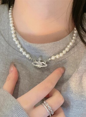 西太后珍珠项链毛衣链女2025新款爆款高级感轻奢小众锁骨颈链配饰