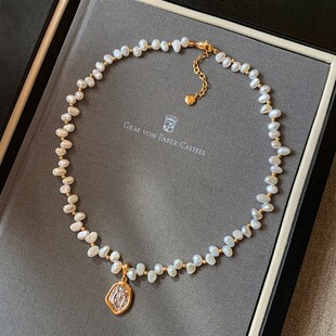 12星座吊坠天然淡水花瓣珍珠项链女配饰轻奢高级感高档毛衣链颈链