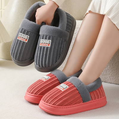 保暖防滑保暖厚底居家棉鞋