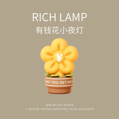 创意床头氛围灯有钱花小夜灯