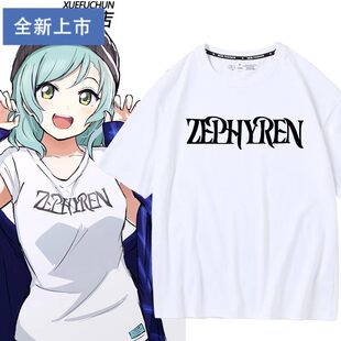 BanG Dream! Roselia 联名冰川纱夜周边短袖t恤夏季纯棉上衣潮