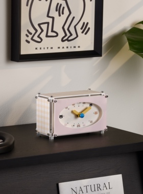 可爱猫咪时间创意摆件桌面小型摆台式钟表床头静音钟摆放表电视柜