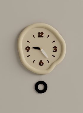 餐厅装饰钟表挂墙客厅极简挂钟高级感卧室超静音2025新款网红时尚