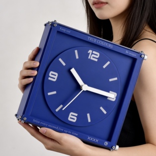 墙转角双面挂钟客厅用表挂墙上免打孔高级感时钟简约现代2026新款