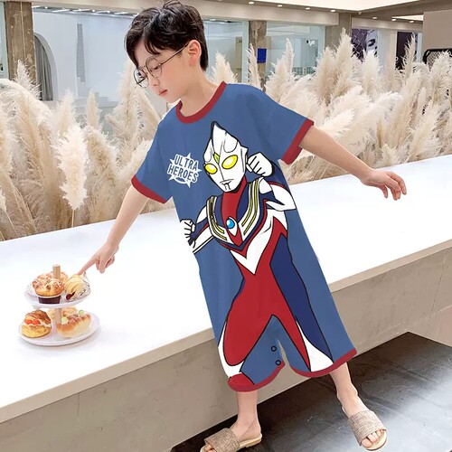 儿童春夏连体睡衣防踢奥特曼