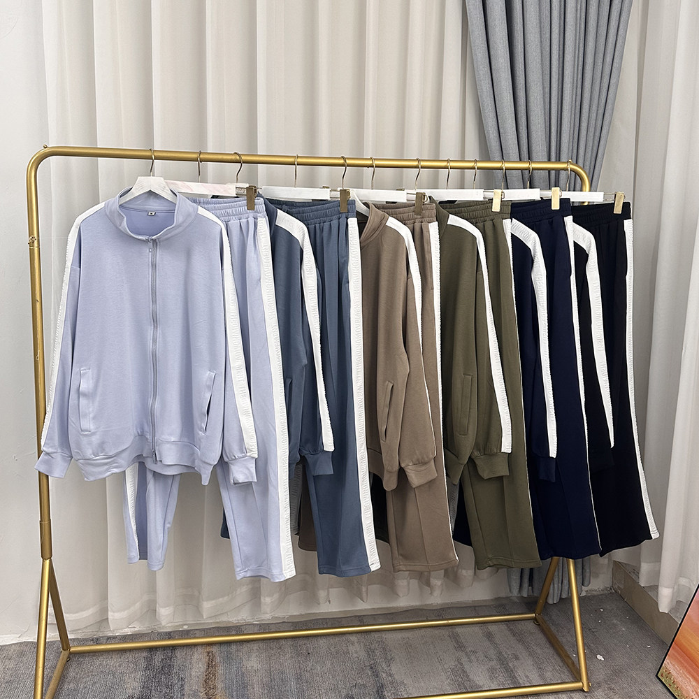 TGM 新款插肩袖拉链开衫卫衣套装小立领外套情侣潮牌街头个性穿搭