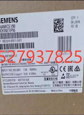 议价6SL32105FB110UF1西门子V90伺服驱动器1千瓦6SL3210-5FB11-0U