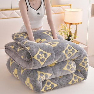 冬被加厚保暖双面绒被芯宿舍被褥雪花绒秋冬被羊羔绒棉被双人被子