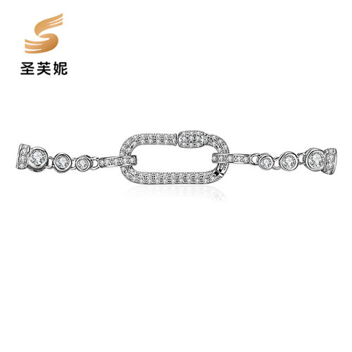 DIY珍珠配件S925纯银项链链接扣
