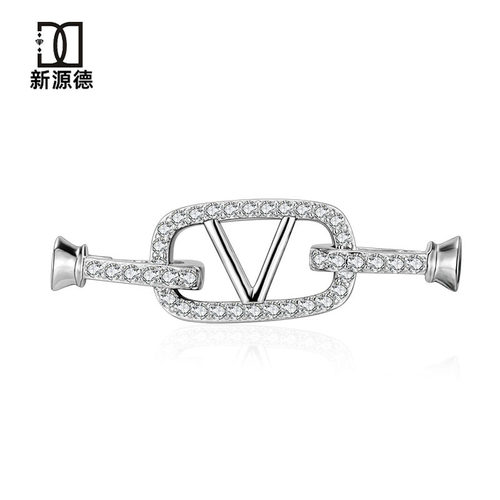 珍珠DIY配件轻奢V字形高级S925纯银项链手链串珠搭扣收尾扣