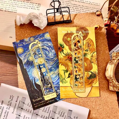 复古油画金属书签精致鎏金书夹