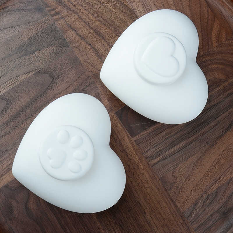 白色心形罐陶瓷密封罐茶叶罐香粉瓶爱心罐爪印储存罐可爱创意摆件