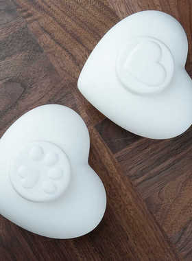 白色心形罐陶瓷密封罐茶叶罐香粉瓶爱心罐爪印储存罐可爱创意摆件