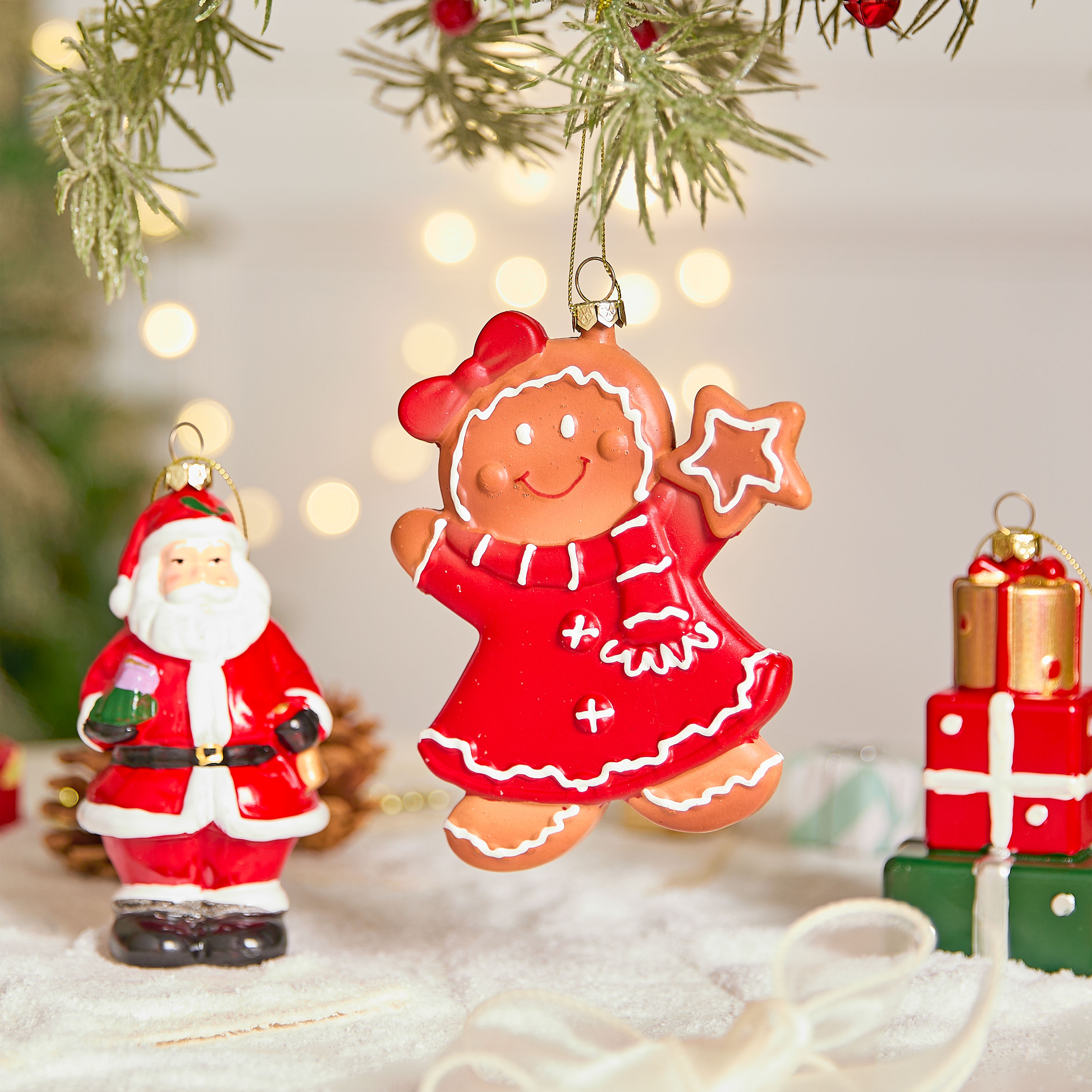 圣诞节装饰品姜饼人彩绘吊球圣诞老人摇摇马挂件圣诞树装饰挂饰