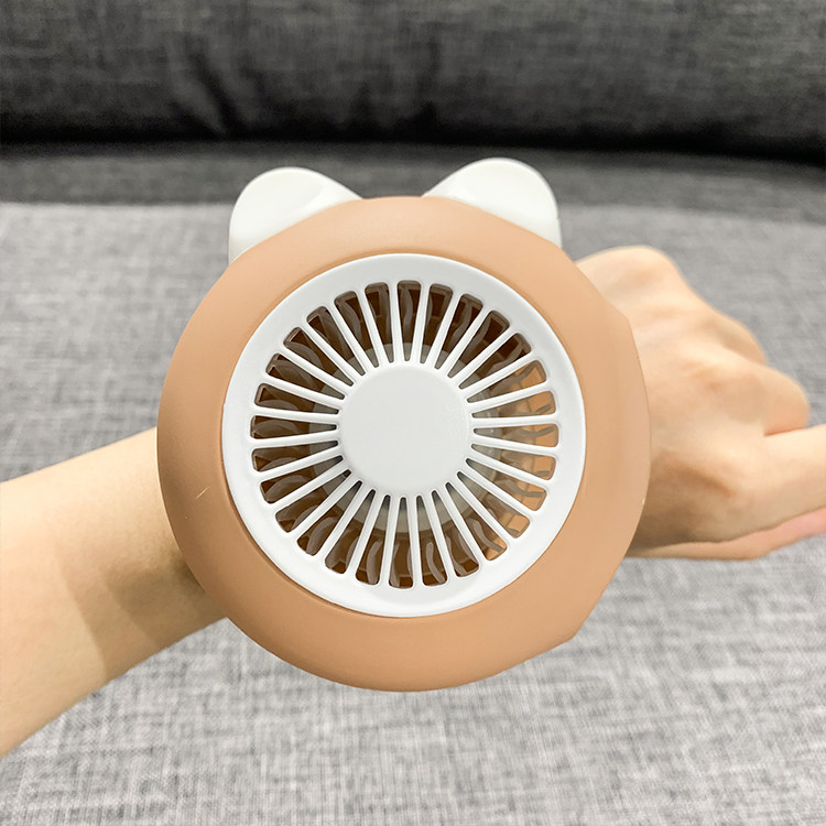 爱家居minihome专柜优选 便携可爱猫咪手腕小风扇USB充电手持风扇