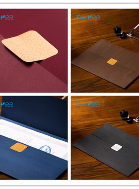 方块凹凸印章扣烫金银文件封套 特种纸证书封皮 A4纸厚文件夹6份