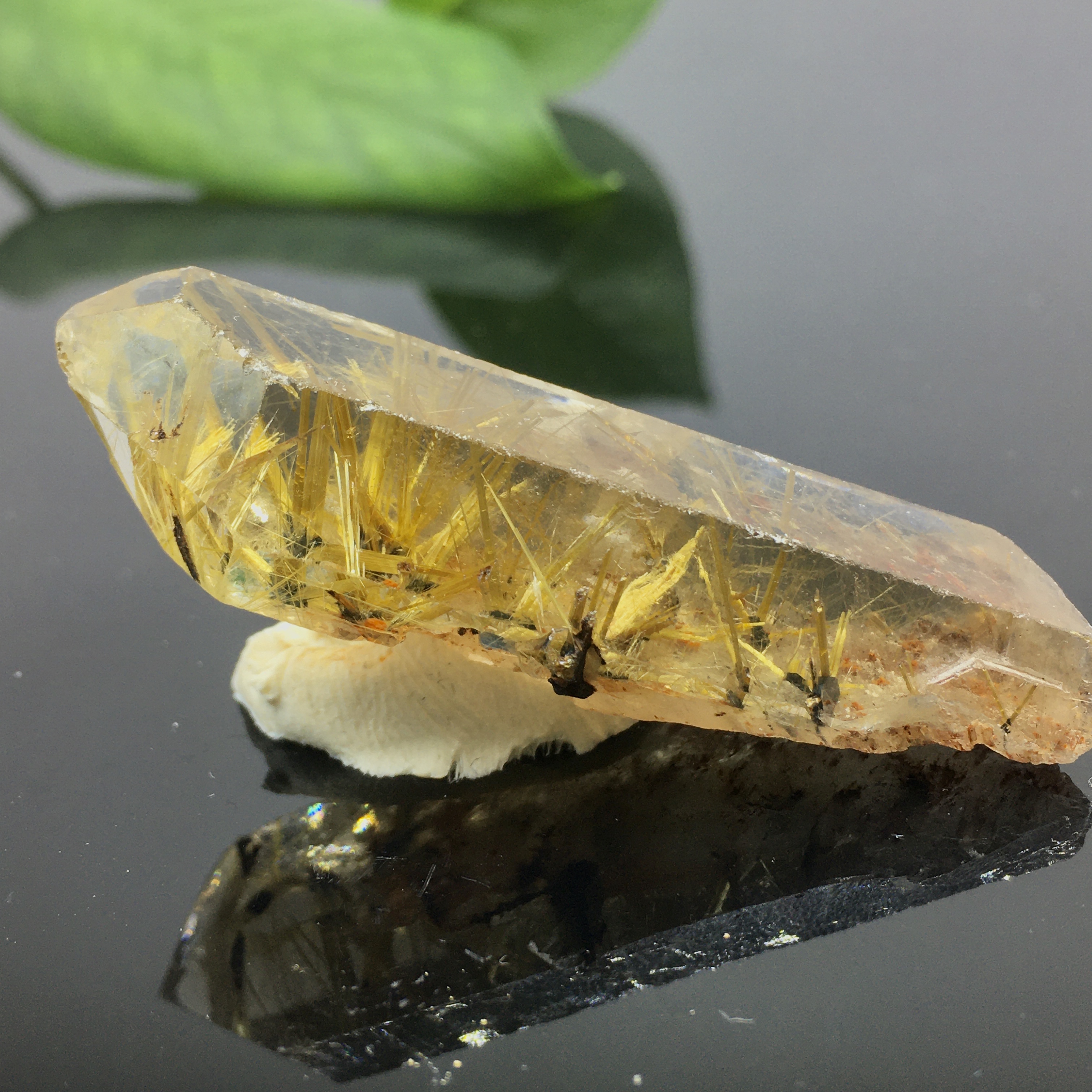 钛晶世家 天然钛金原石 巴西金发晶矿物标本 水晶矿石摆件 无处理