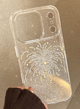 RS｜烟花闪粉适用于苹果17pro手机壳ins复古高级感透明iPhone16保护套小众新款软壳15韩系少女
