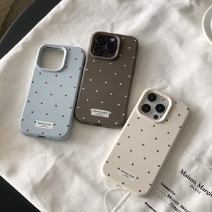 硅胶复古美式 小众女款 辣妹软壳防摔15 手机壳高级感iphone16promax新品 RS｜简约大孔纯色波点适用于苹果17新款