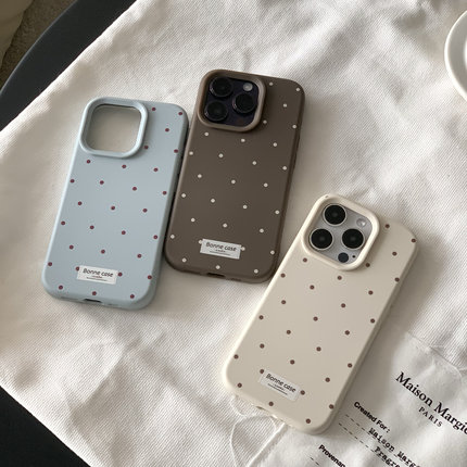RS｜简约大孔纯色波点适用于苹果17新款手机壳高级感iphone16promax新品小众女款硅胶复古美式辣妹软壳防摔15